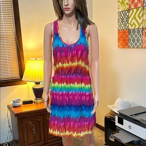 Mix & Co. Vibrant Tie-Dye Sleeveless Dress M